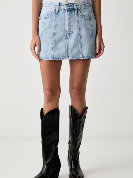 Levi's fustă din denim SEAMED ICON albastru