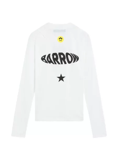 Lung tricou Barrow cu imagine alb