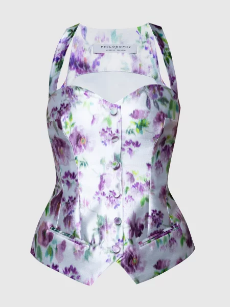 Топ в квітковий принт Philosophy Di Lorenzo Serafini білий