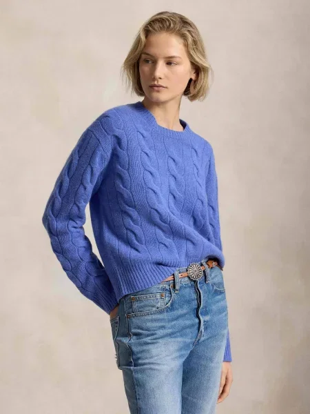 POLO RALPH LAUREN De lână pulover cu adaos de cașmir albastru