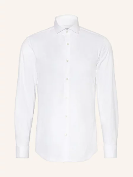 Boss Košile Hank Slim Fit S Ohrnovací Manžetou bílá