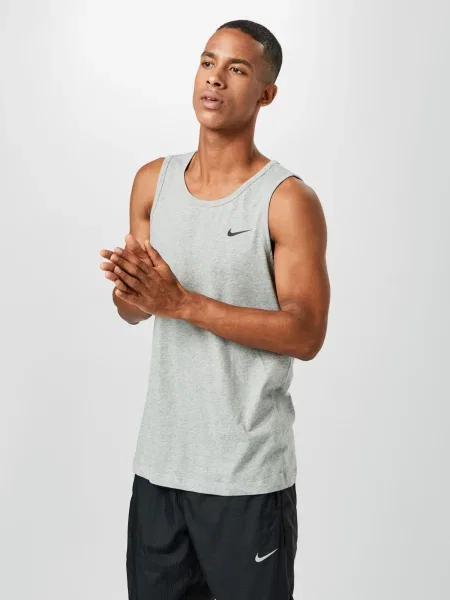 NIKE Funkčné tričko svetlosivá čierna