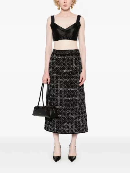 Palaidinė be rankovių Dolce & Gabbana korsetas juoda