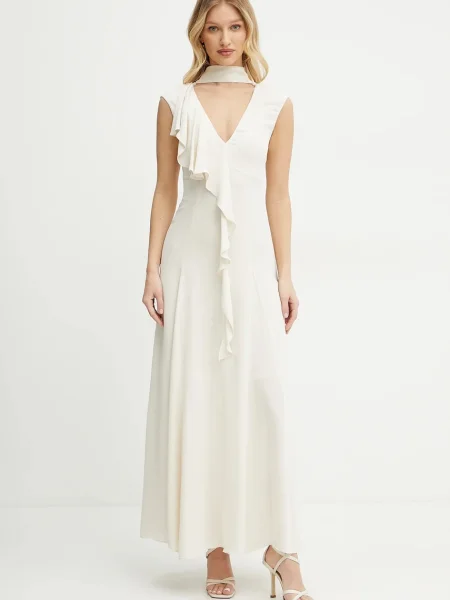 Karl Lagerfeld rochie din vâscoză bej