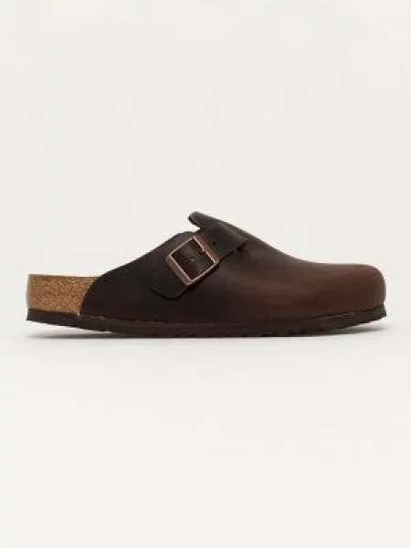 Kožené pantofle Birkenstock hnědá