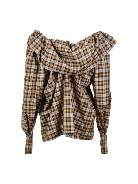 Bluzka Msgm w kratę brązowa