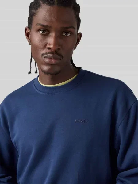 Bluza o kroju relaxed fit z mieszanki bawełny model NAVAL' Levi's granatowa
