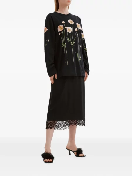 Fustă Simone Rocha din dantelă negru