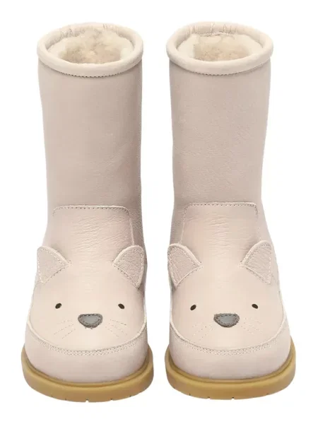 Donsje Детски кожени зимни обувки Wadudu Classic Boots Cat розово