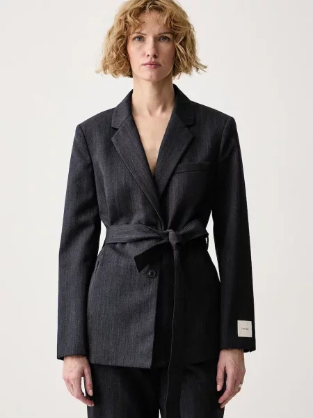 Calvin Klein marynarka z wełną szara