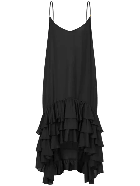 Rochie midi Moschino cu volane până la genunchi de costum negru