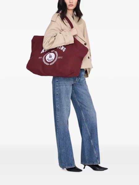 Geantă shopper Anine Bing din canvas roșu