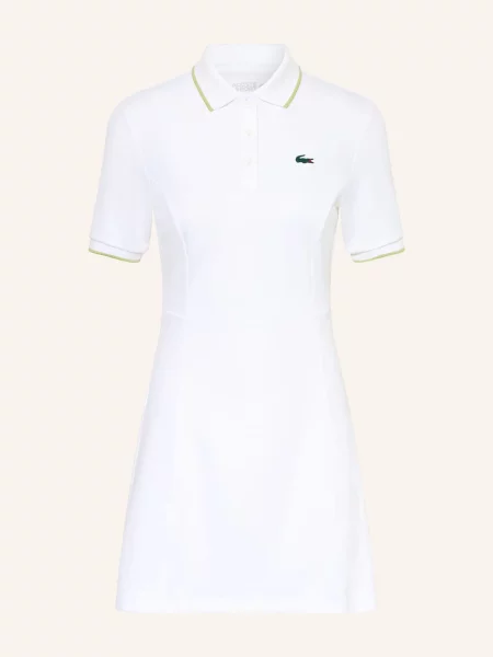 Lacoste Piqué Polo Šaty bílá