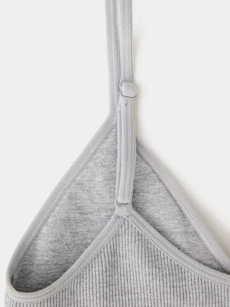 Trójkątny biustonosz basic średni Teen L MANGO TEEN szary