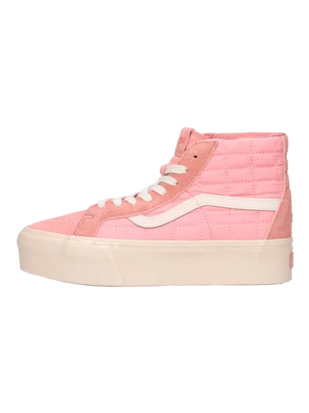 Sneakersy Vans skórzane na platformie różowe