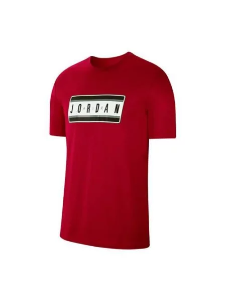 Koszulka sportowa Nike Jordan Sticker Crew czerwona