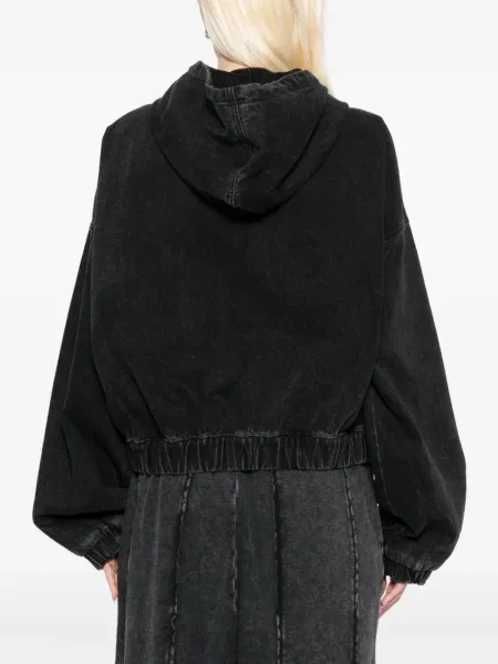 Geacă Mini Cream cu broderie negru