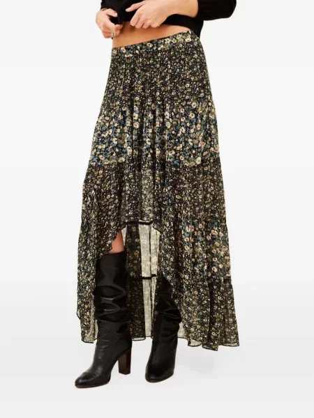 Fusta maxi Ba&sh cu model floral cu imagine negru