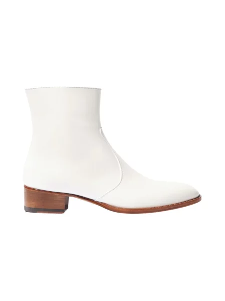 Buty do kostki Scarosso skórzane białe