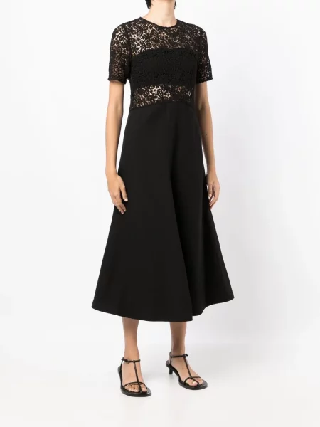 Sukienka midi Goen.j do kolan garniturowa czarna