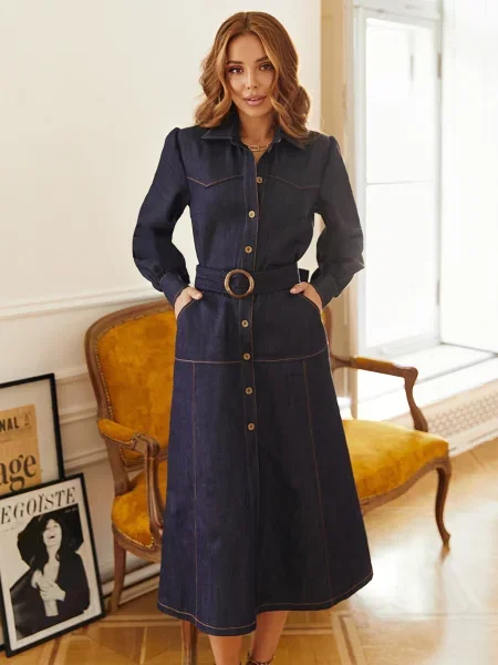 Сукні Dressa темно-синій бавовна/поліестер/еластан синя