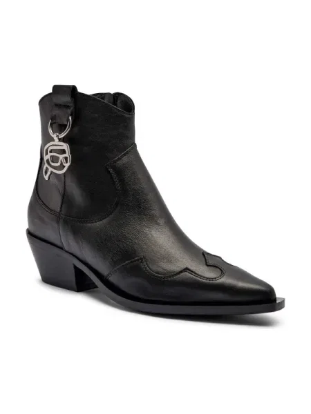 Karl Lagerfeld De piele cizme cowboy KANSAS NFT negru