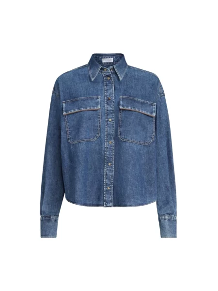 Bluzka Brunello Cucinelli niebieska