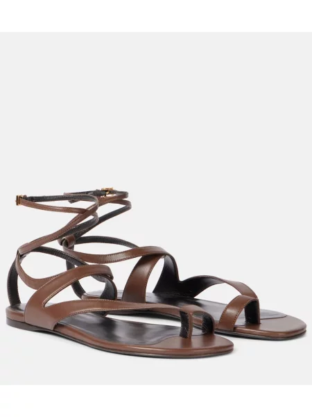 Sandale Khaite din piele maro