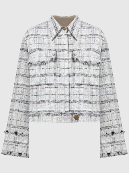 Твідова вкорочена куртка з шовком та вовною в клітинку Ballantyne