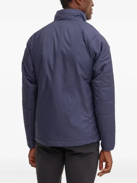 Пухен елец Adidas на райета с качулка бяло