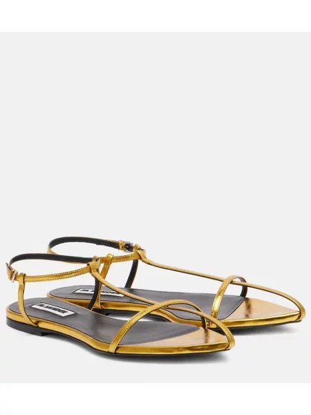 Sandale Jil Sander din piele auriu