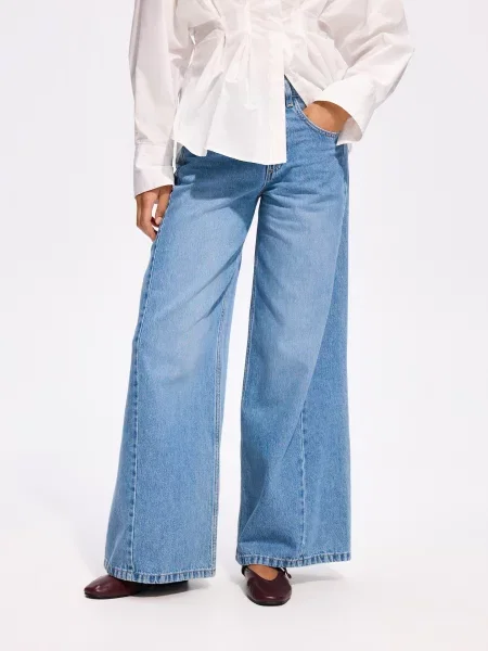 Reserved Джинси wide leg soft синій
