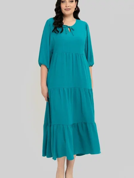 Платье миди All Posa бирюзовый
