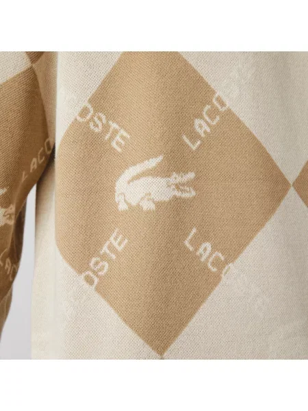 Lacoste Żakardowy Sweter Z Monogramem