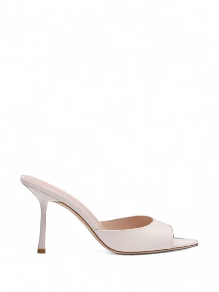 Sandale Stuart Weitzman din piele de lac alb