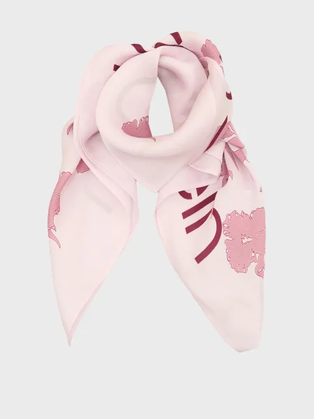 Хустка Calvin Klein в квіточку рожева