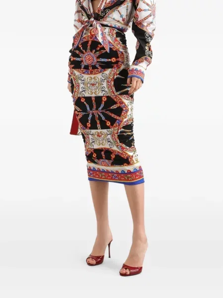 Fustă midi Dolce & Gabbana cu imagine negru