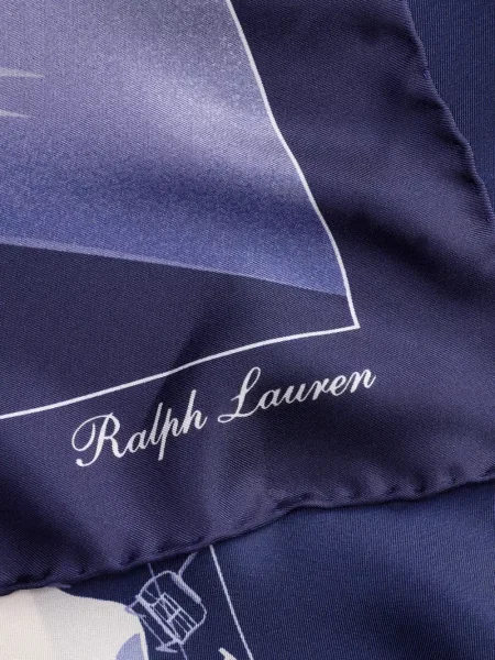Шал Ralph Lauren Purple Label с принт синьо