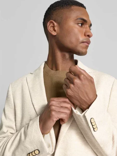 Marynarka na 2 o kroju slim fit z kieszenią z patką Mcneal beżowa