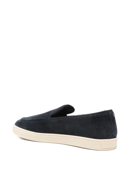 Pantofi loafer Canali din piele de căprioară albastru