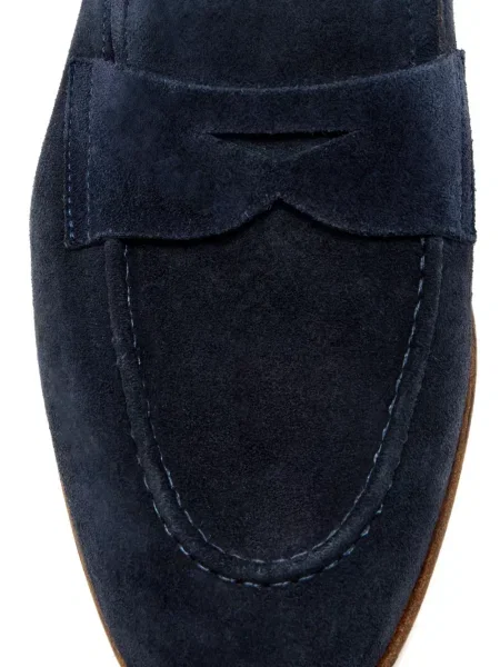 Papuci tip mules Magnanni din piele de căprioară albastru