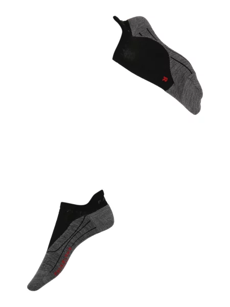 FALKE Șosete sport gri închis / roșu negru