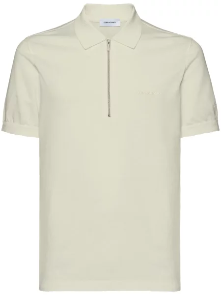 Polo Ferragamo cu broderie verde