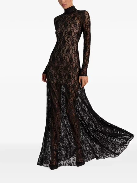 Rochie maxi Alice + Olivia din dantelă negru
