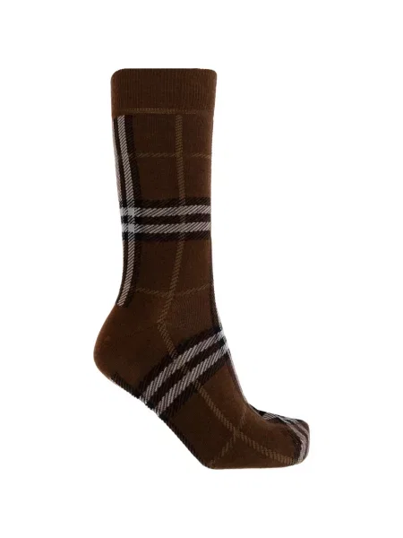 Șosete Burberry în carouri maro