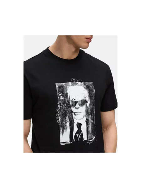 KARL LAGERFELD JEANS Tricou gri închis alb negru
