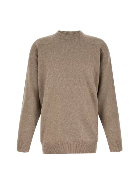 Sweter z golfem Jil Sander z długim rękawem beżowy