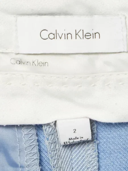Pantaloni Calvin Klein din crep albastru