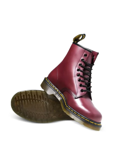 Botine Dr. Martens cu șireturi din piele roșu