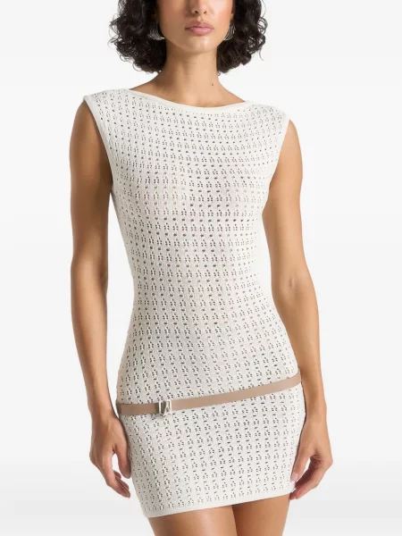 Rochie mini Manière De Voir cu spatele deschis de costum alb